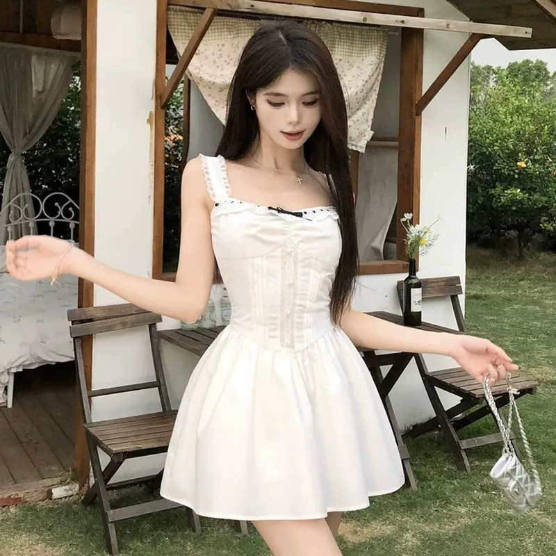 Dippanis Slip Dresses Women's White Dress Shopping Bag-3