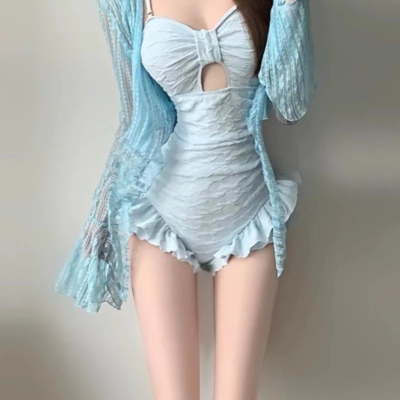Dippanis Swimsuit Sets Women's Blue Shopping Bag Included-4