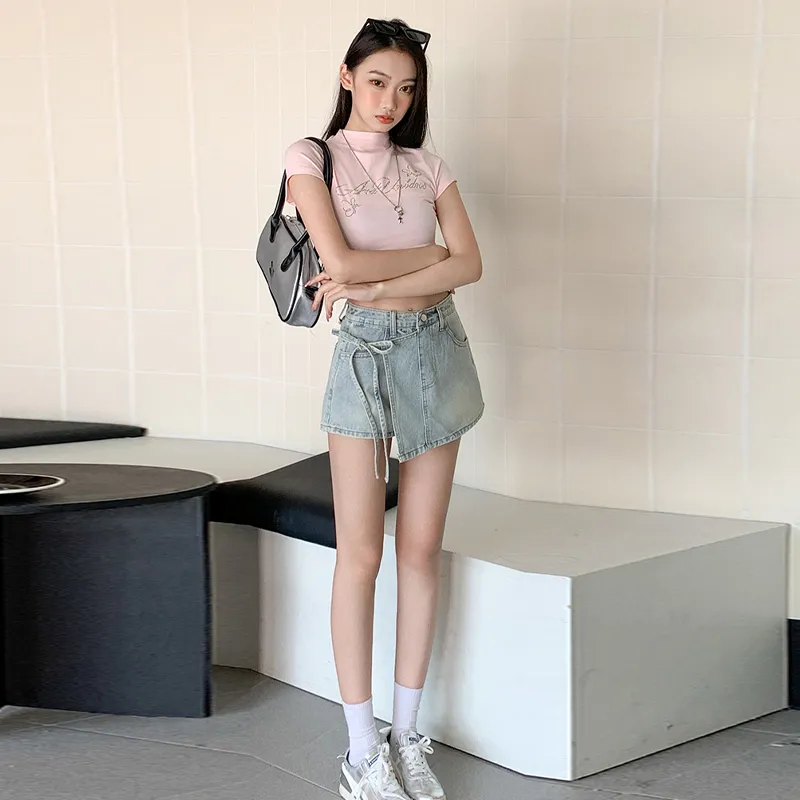 Dippanis Denim Short Skirts Women's-3