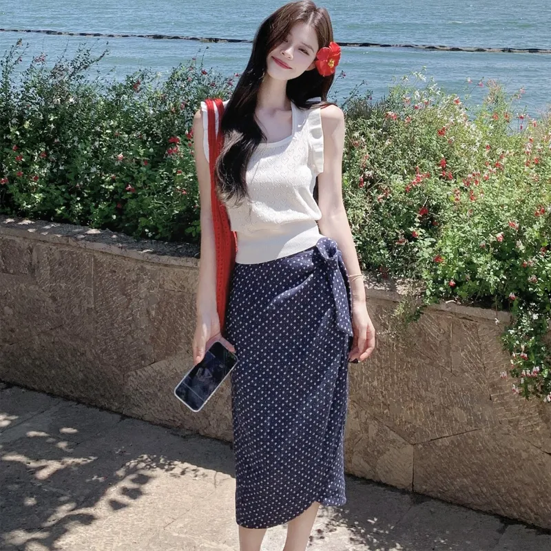 Dippanis Two Piece Skirt Sets Women's-3
