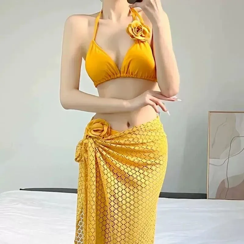 Dippanis Swimsuit Sets Women's Yellow Shopping Bag-2