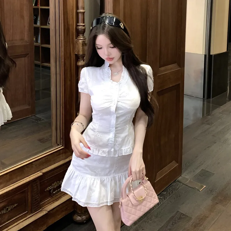 Dippanis Two Piece Skirt Sets Women's-5