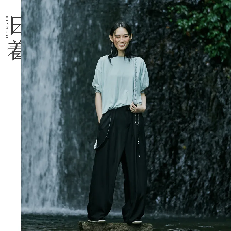 Rizhuo T Shirts Women's Sunny Rain Blue-2