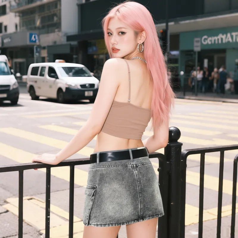 FAR BACK Denim Short Skirts Women's-9