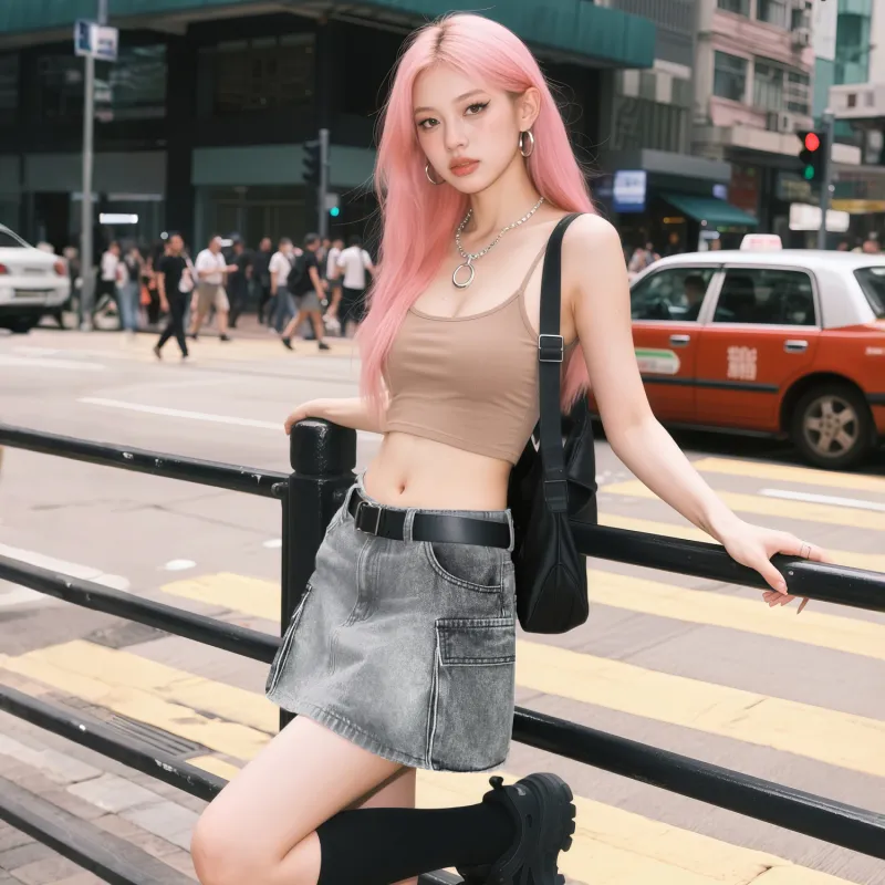 FAR BACK Denim Short Skirts Women's-7