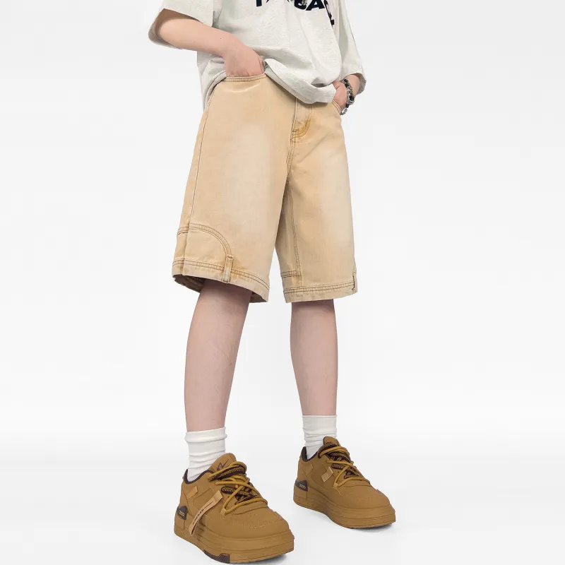 FAR BACK Denim Shorts Unisex-14