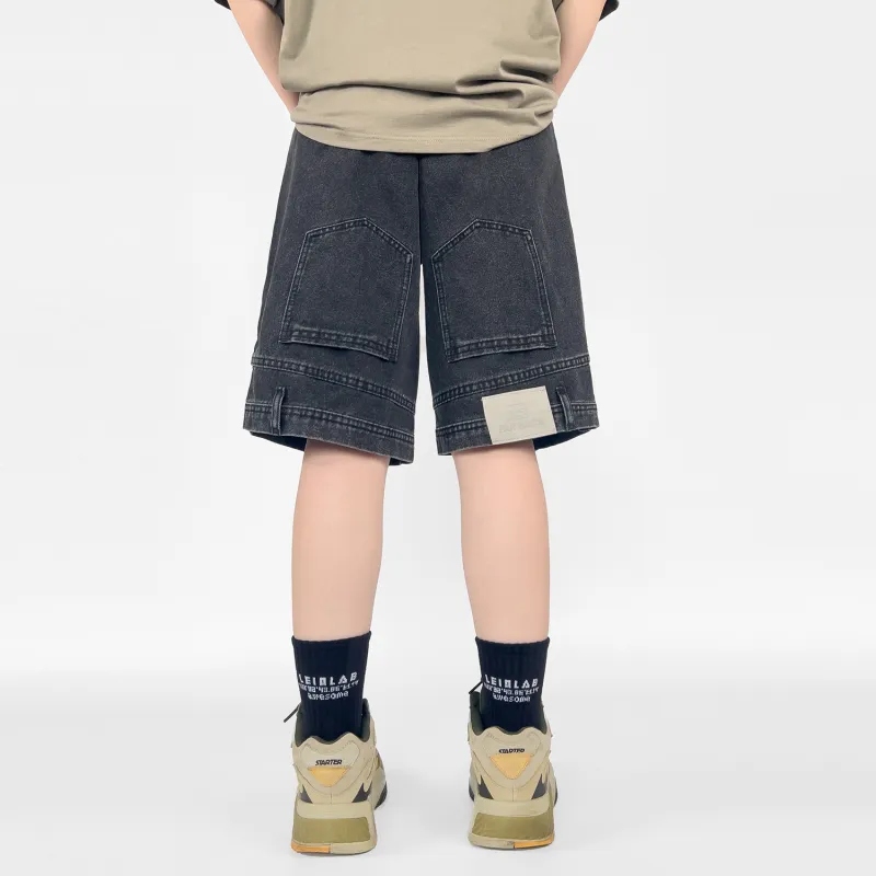 FAR BACK Denim Shorts Unisex-8