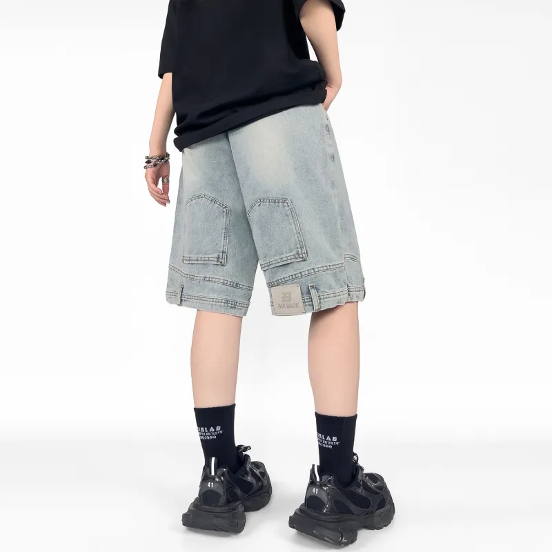 FAR BACK Denim Shorts Unisex-3