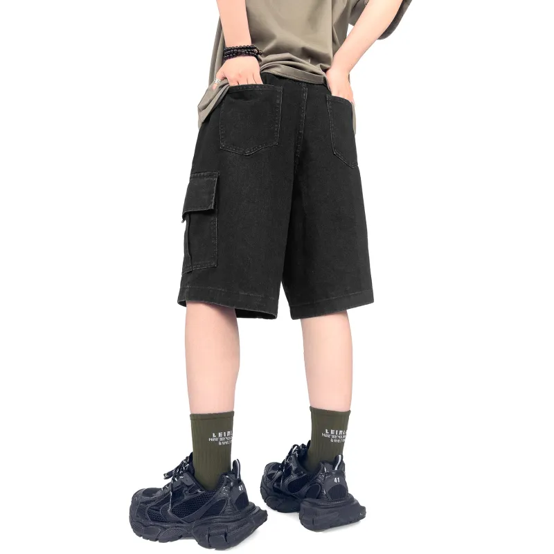 FAR BACK Denim Shorts Unisex-8