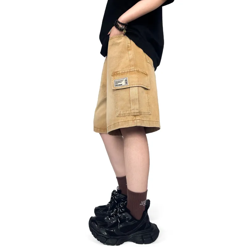 FAR BACK Denim Shorts Unisex-4
