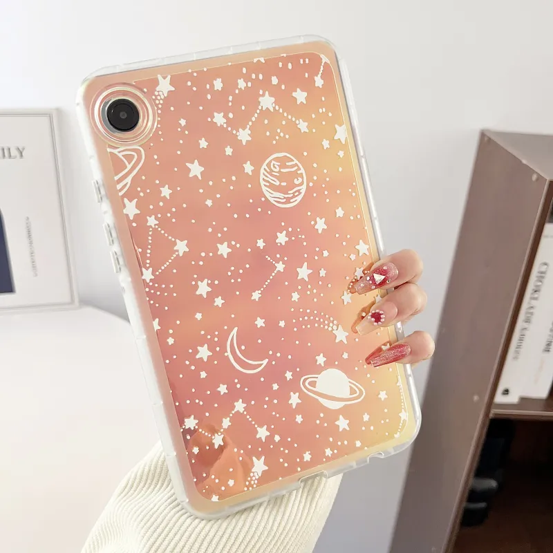 MAYGI TPU Chubby Girl Laser Painted Cartoon Compatibility Samsung Galaxy Tab A9 Flat Protective Case-9