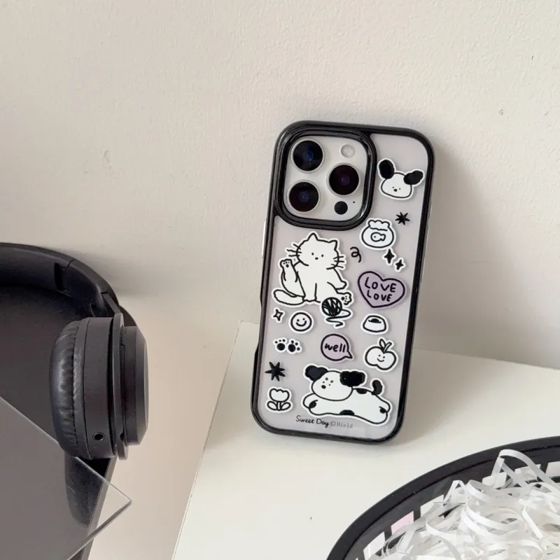 MAYGI TPU Material Cartoon Compatible With Apple IPhone 16/Pro/Pro Max/15/14/13-4