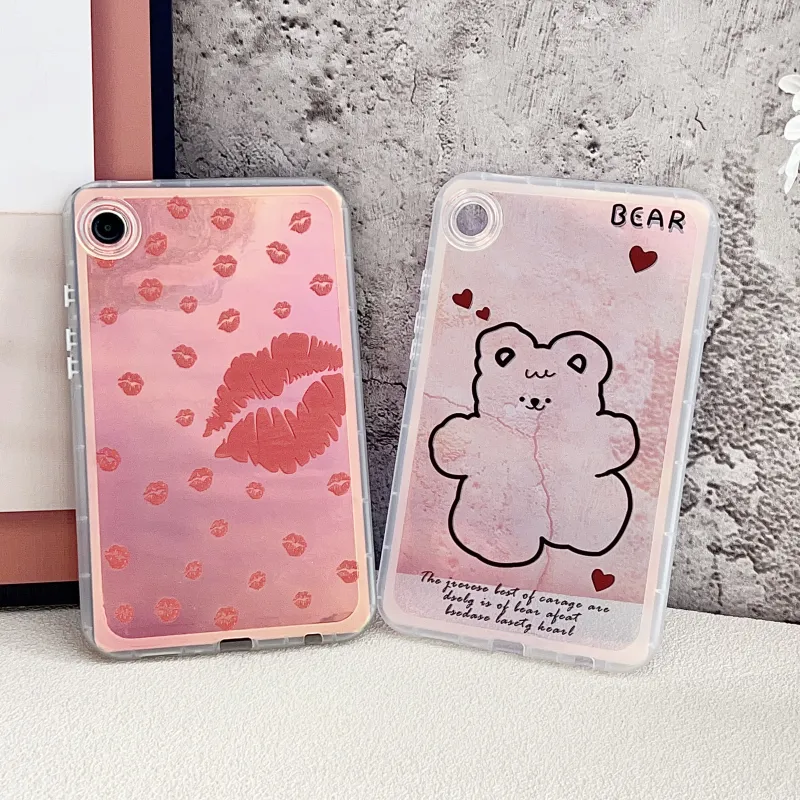 MAYGI TPU Chubby Girl Laser Painted Cartoon Compatibility Samsung Galaxy Tab A9 Flat Protective Case-13