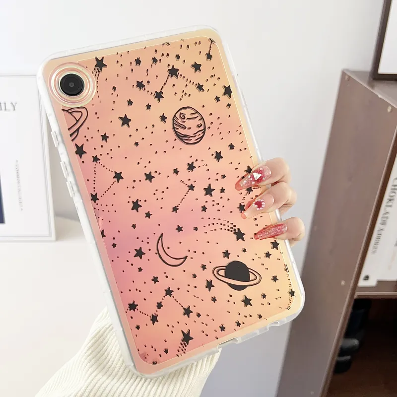 MAYGI TPU Chubby Girl Laser Painted Cartoon Compatibility Samsung Galaxy Tab A9 Flat Protective Case-7