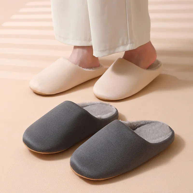 Red Bean Minimalist Style Cotton Slippers-12