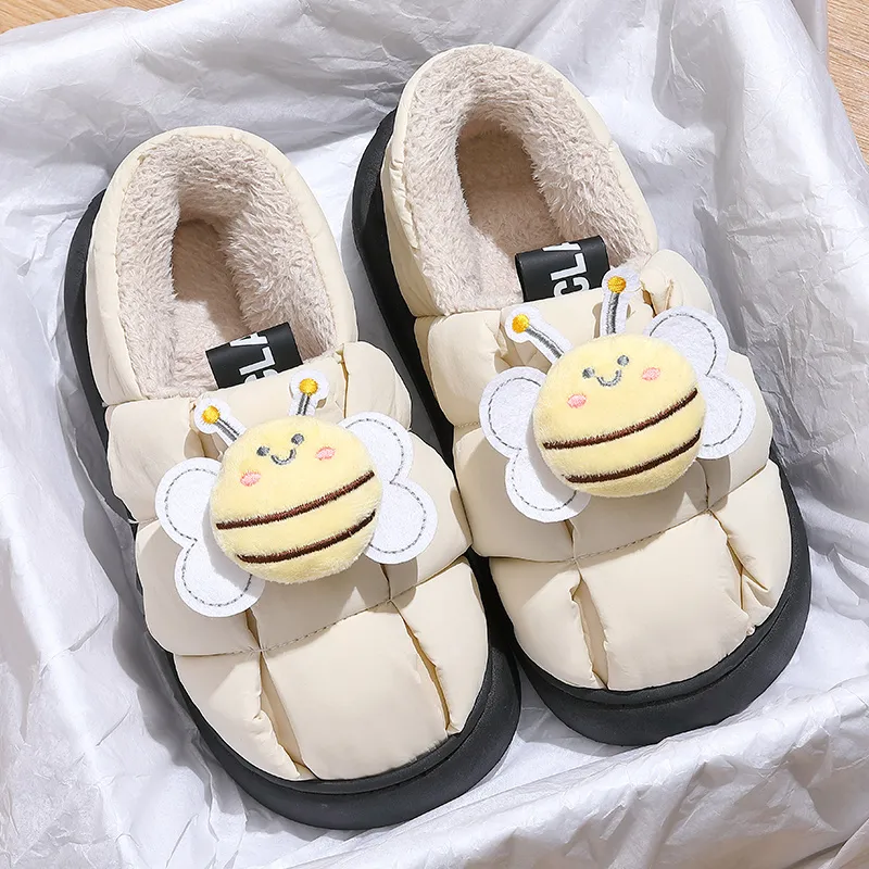 Red Bean Minimalist Style Cotton Slippers-4