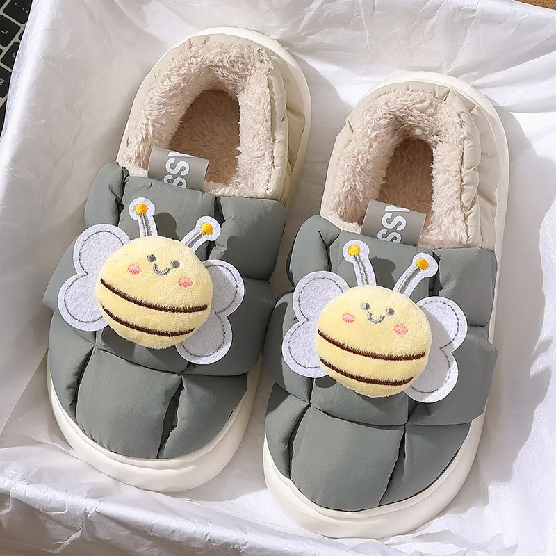 Red Bean Minimalist Style Cotton Slippers-11