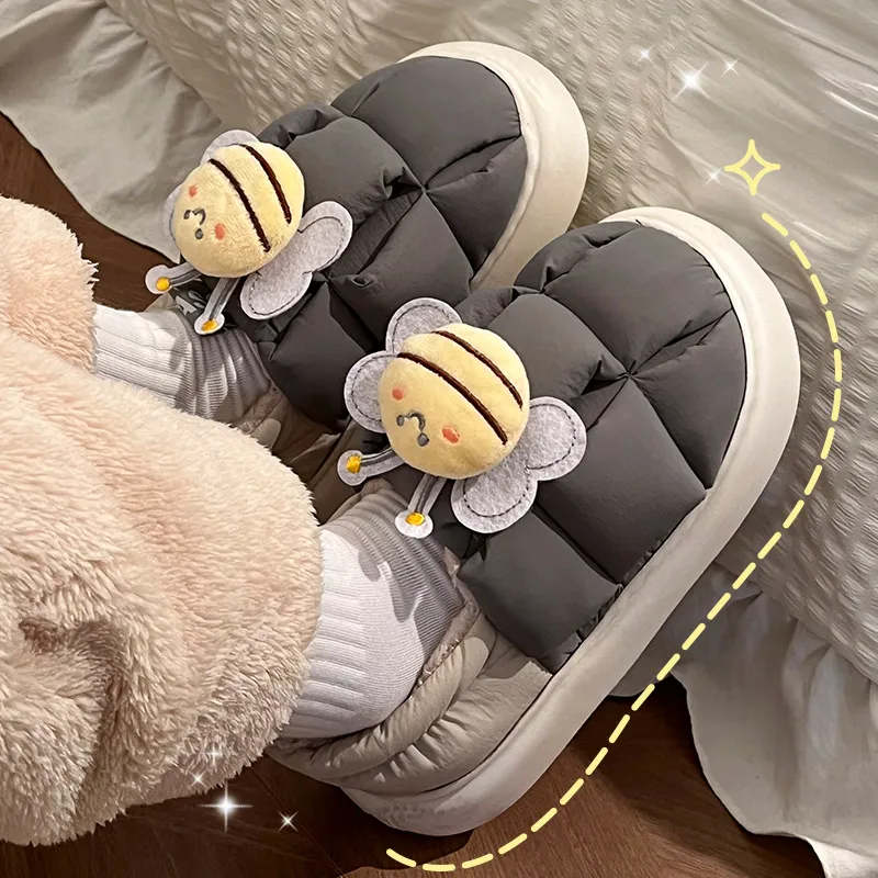 Red Bean Minimalist Style Cotton Slippers-10