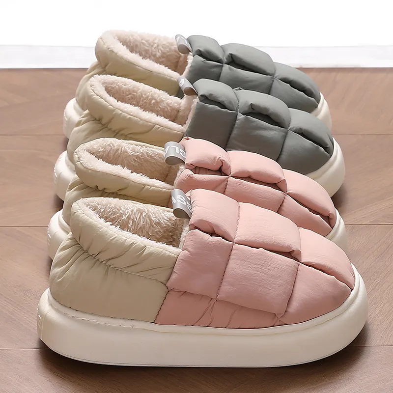 Red Bean Minimalist Style Cotton Slippers-7