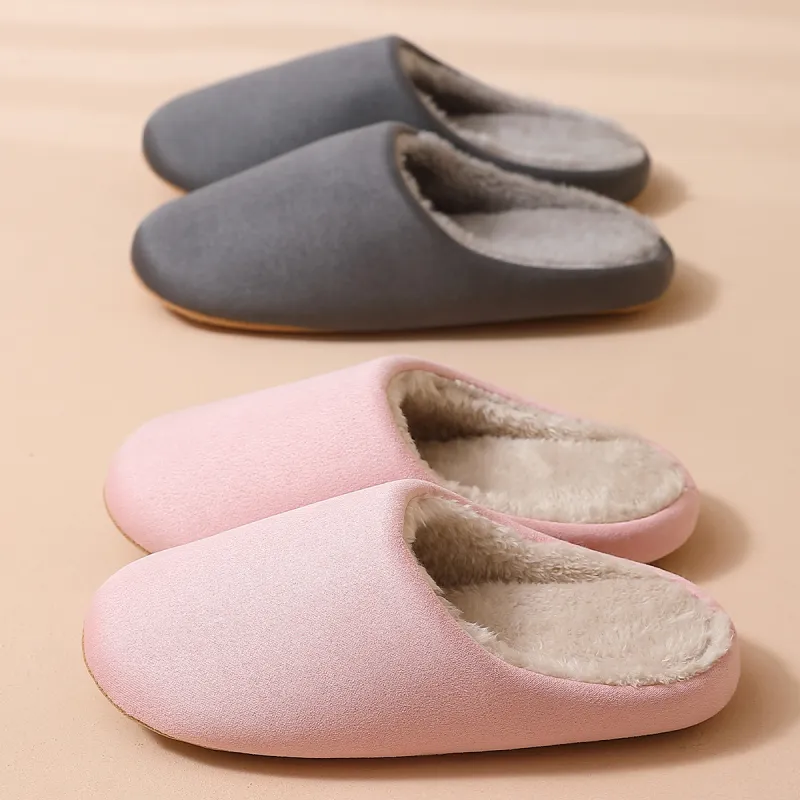 Red Bean Minimalist Style Cotton Slippers-9