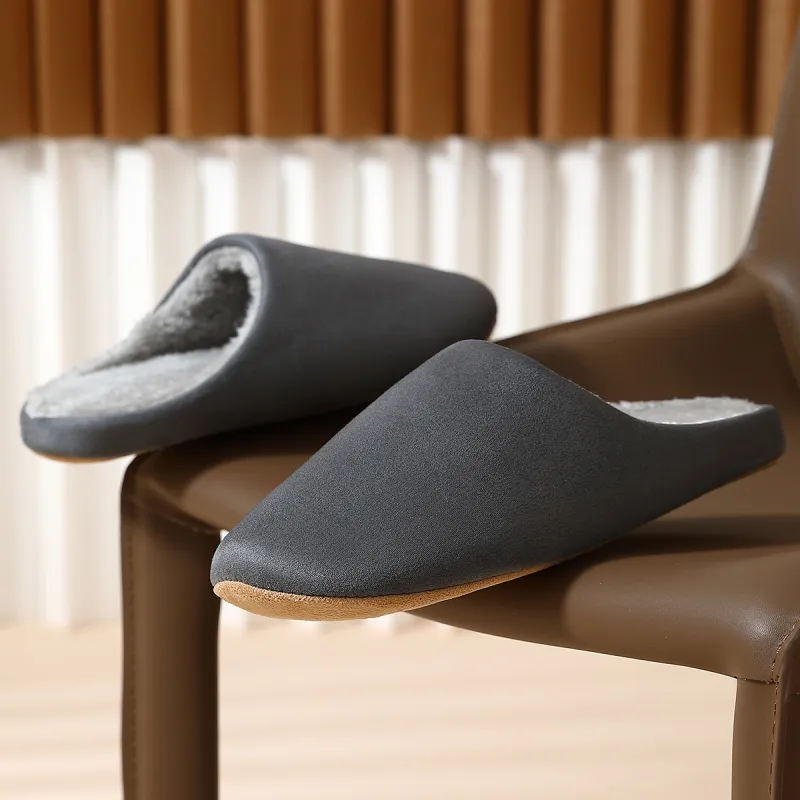Red Bean Minimalist Style Cotton Slippers-13