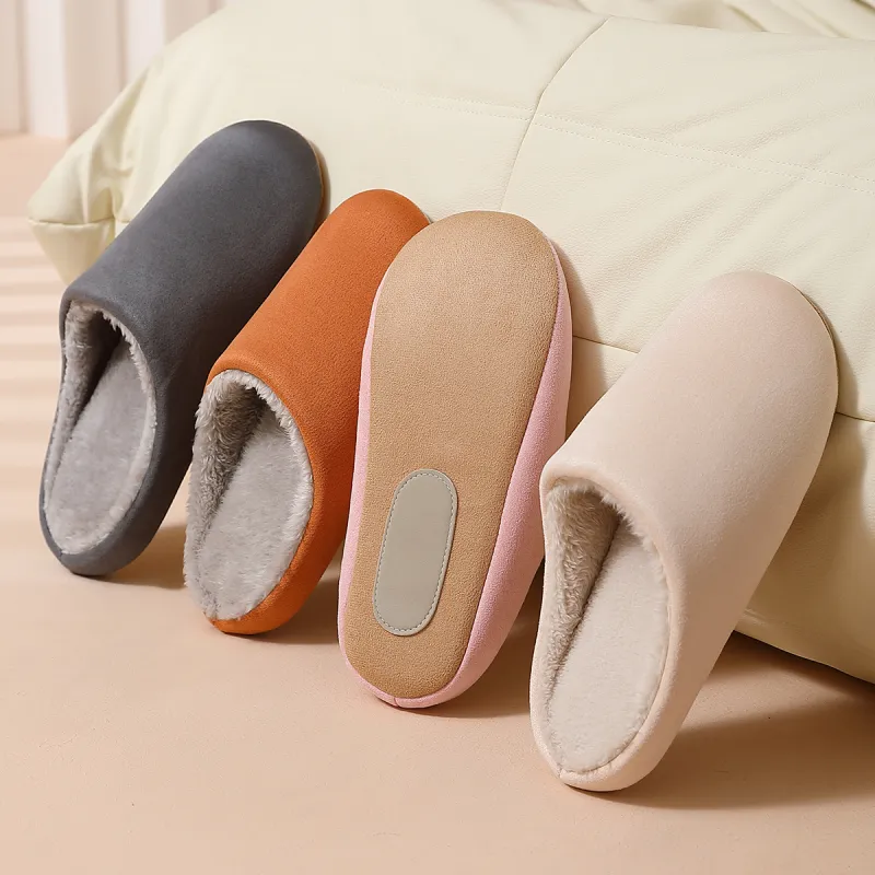 Red Bean Minimalist Style Cotton Slippers-6