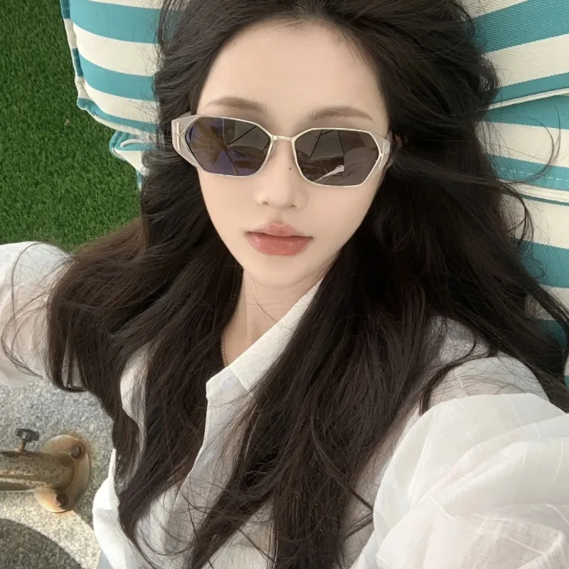JIANGDAREN Plate Frame Irregular Shape Sunglasses Unisex-8