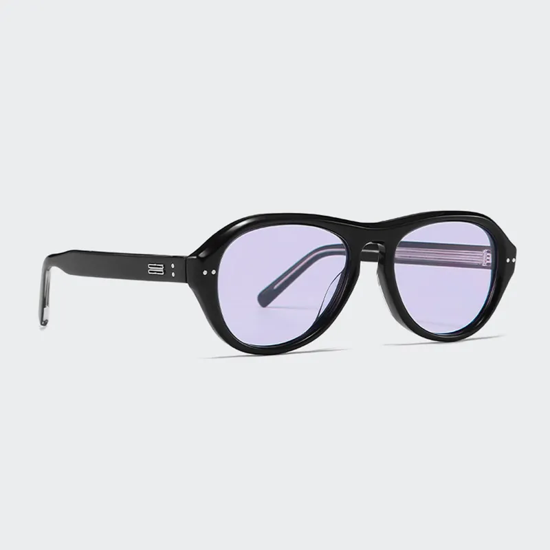 JIANGDAREN Plate Frame Round Sunglasses Unisex-2