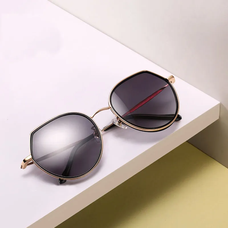 JIANGDAREN Alloy Metal Irregular Shape Sunglasses Women's-4