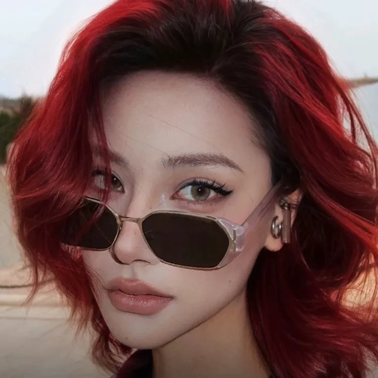 JIANGDAREN Plate Frame Irregular Shape Sunglasses Unisex-6