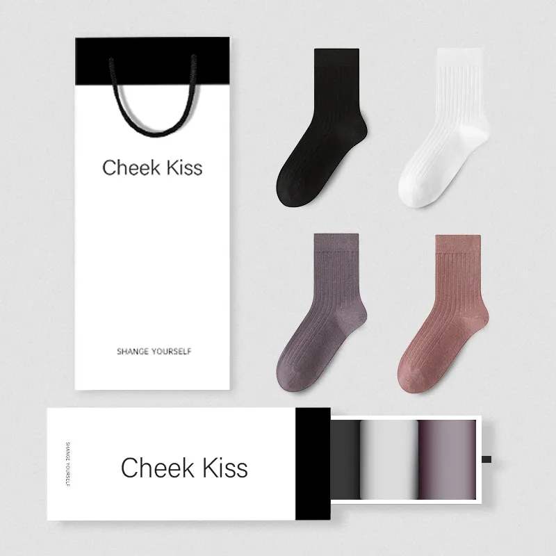 Cheekkiss Mid Calf Socks Women's Box 4 Pack-7