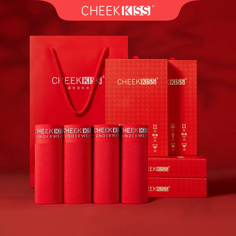 Cheekkiss Ankle Socks Men's Box 4-Pack Red-15