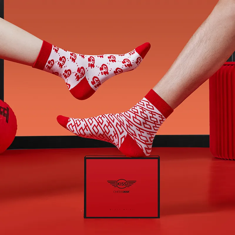 Cheekkiss Mid Calf Socks Unisex Box 4 Pack-5