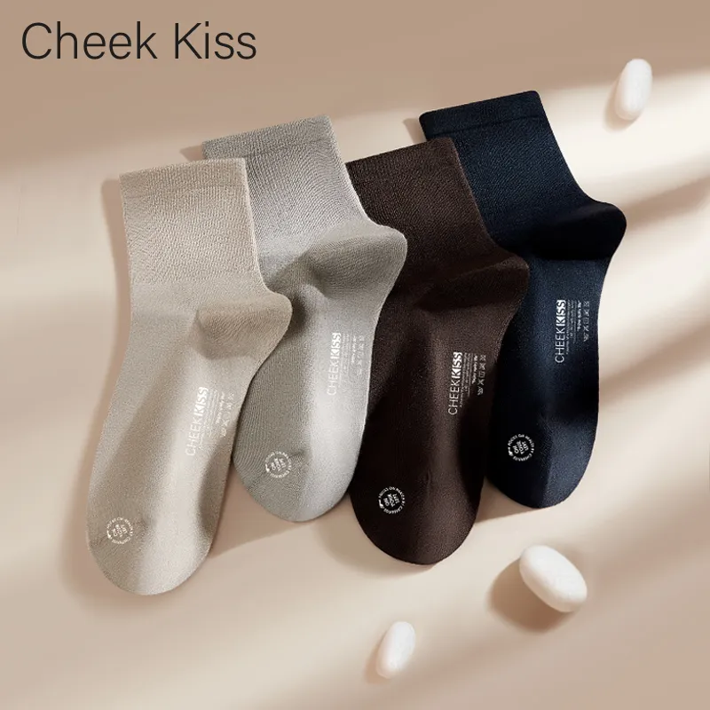 Cheekkiss Mid Calf Socks Men's Box 4 Pack Ecru-7