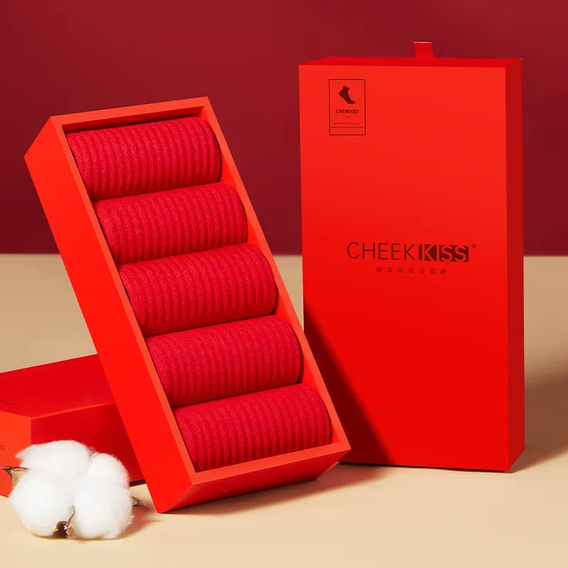 Cheekkiss Ankle Socks Men's Box 4-Pack Red-3