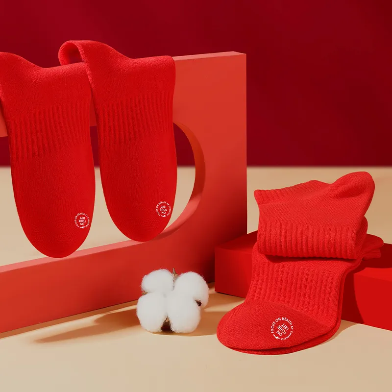 Cheekkiss Ankle Socks Men's Box 4-Pack Red-5