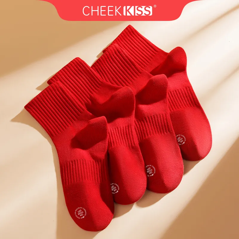 Cheekkiss Ankle Socks Men's Box 4 Pack Red-13