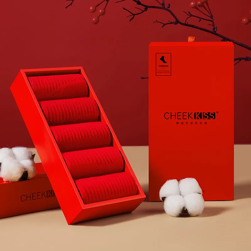 Cheekkiss Ankle Socks Men's Box 4 Pack Red-2