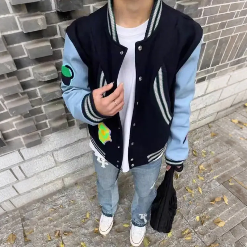 TESTUNG Baseball Jacket Unisex Navy Blue-8