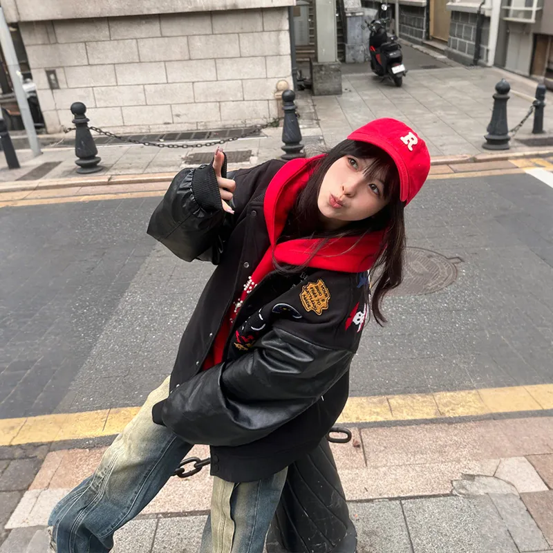 PISYPOX Baseball Jacket Unisex Black-2
