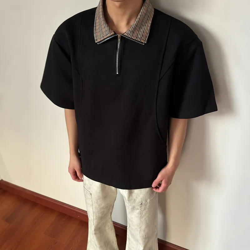 PISYPOX Polo Shirt Unisex Black Houndstooth-4
