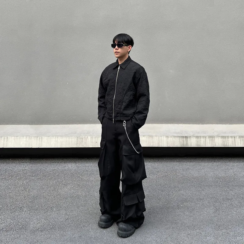 PISYPOX Cargo Pants Unisex Black-4
