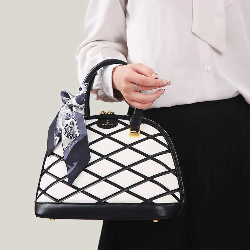 BUHOWE PU Handbag Regular Women's Black-5
