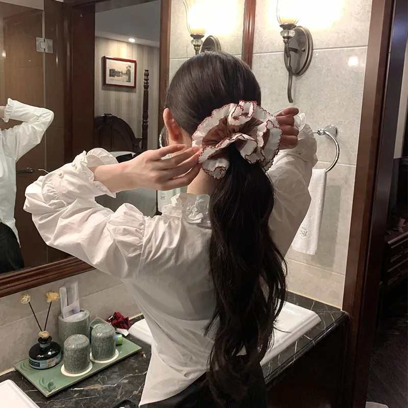 NICERURU Pleated Fabric Hair Tie Women's-4