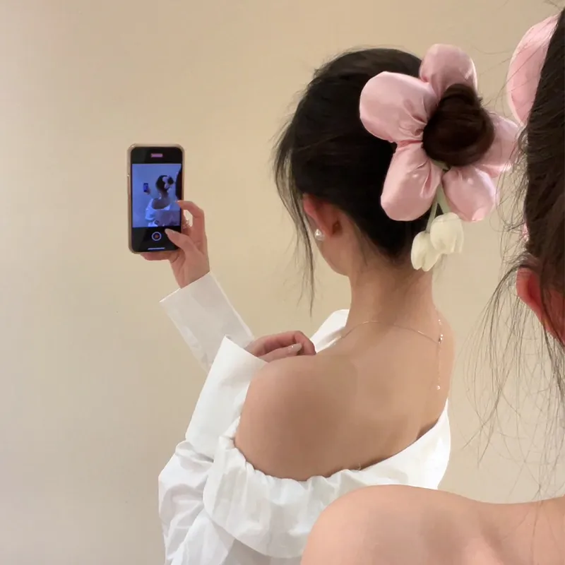 NICERURU Puff Fabric Hair Tie Women's-3