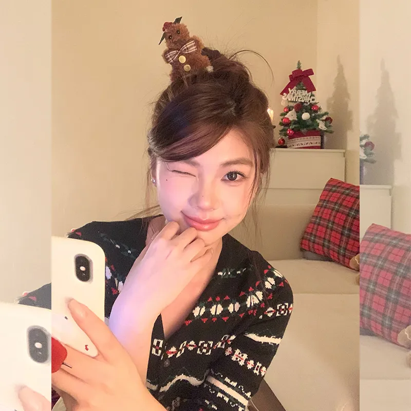 NICERURU Plush Hair Clips Unisex-2
