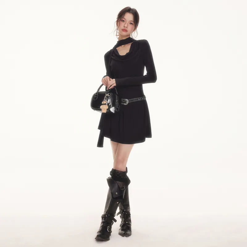 I'M ONE Long Sleeved Dresses Women's Black-3