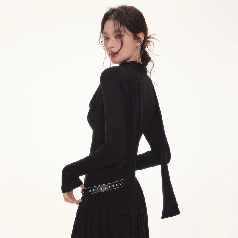 I'M ONE Long Sleeved Dresses Women's Black-4