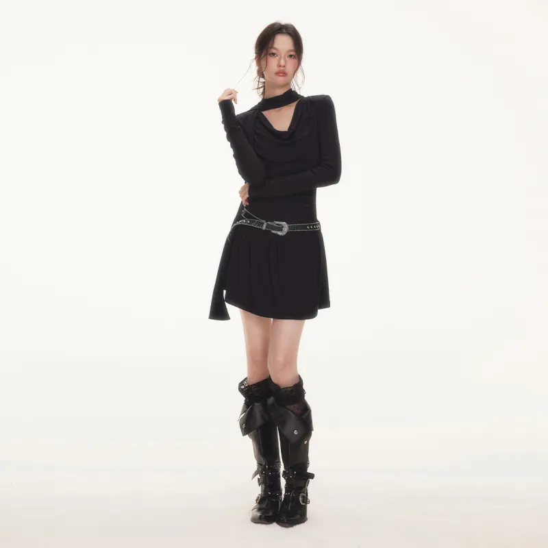 I'M ONE Long Sleeved Dresses Women's Black-5