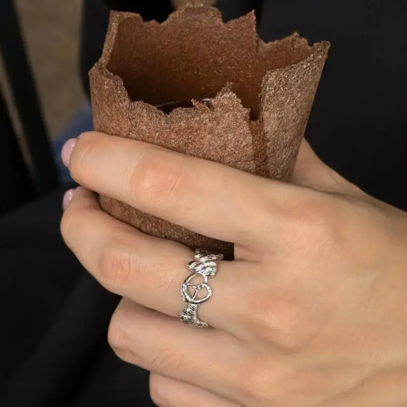 ALFIR 925 Sterling Silver Gold Plated Rings Unisex-6
